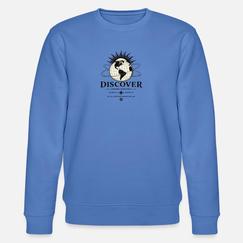 Weltentdeckung Strahlen-Globus - Stanley/Stella Unisex Bio-Sweatshirt CHANGER  - Blau