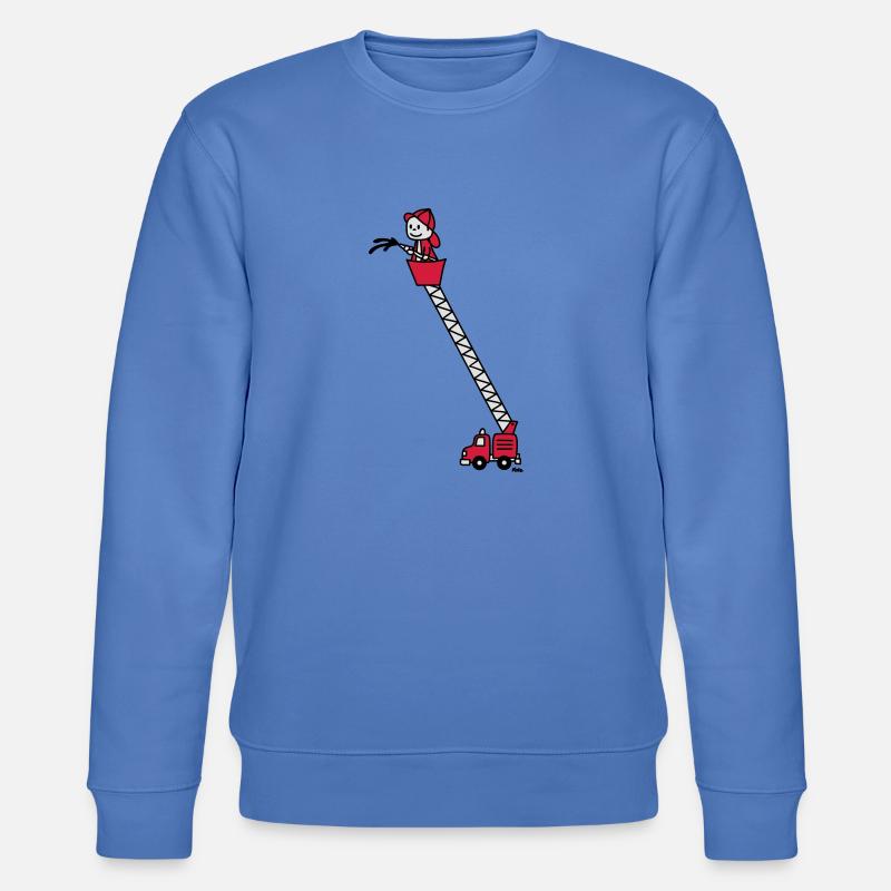 Feuerwehrmann mit Feuerwehrauto (c) - Stanley/Stella Unisex Bio-Sweatshirt CHANGER  - Blau