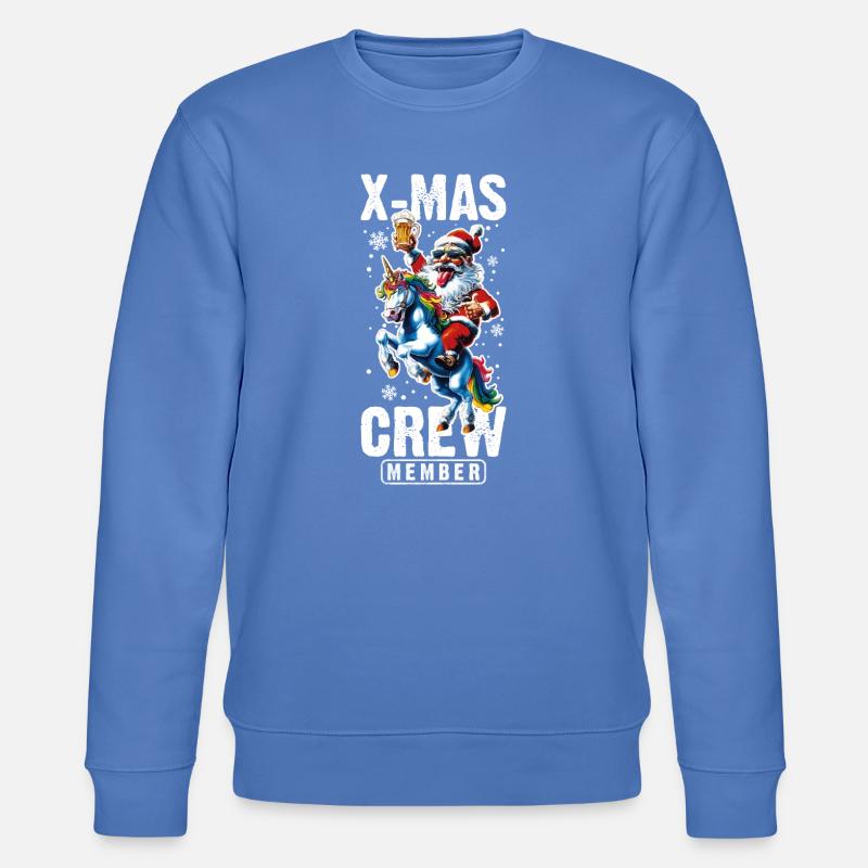 Weihnachts Crew Weihnachtsmann Einhorn - Stanley/Stella Unisex Bio-Sweatshirt CHANGER - Blau
