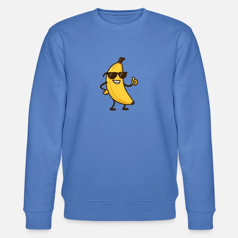 Banana Comic - Stanley/Stella CHANGER Unisex Organic Sweatshirt - bright blue
