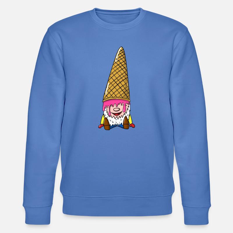 Zwerg mit Eiswaffel - Wichtel mit Eis - Stanley/Stella Unisex Bio-Sweatshirt CHANGER - Blau