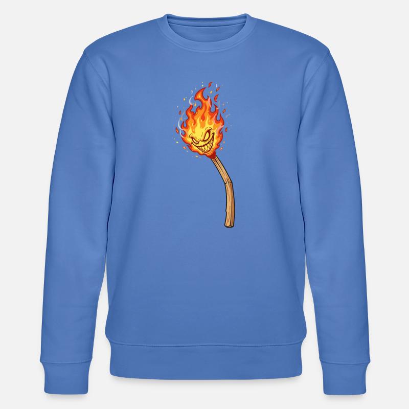 Lodernder Flammenkobold - Stanley/Stella Unisex Bio-Sweatshirt CHANGER  - Blau