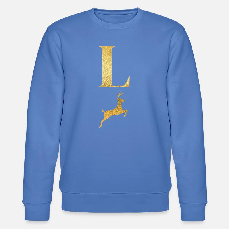 Buchstabe l Goldener Hirsch - Geschenkidee - Stanley/Stella Unisex Bio-Sweatshirt CHANGER  - Blau