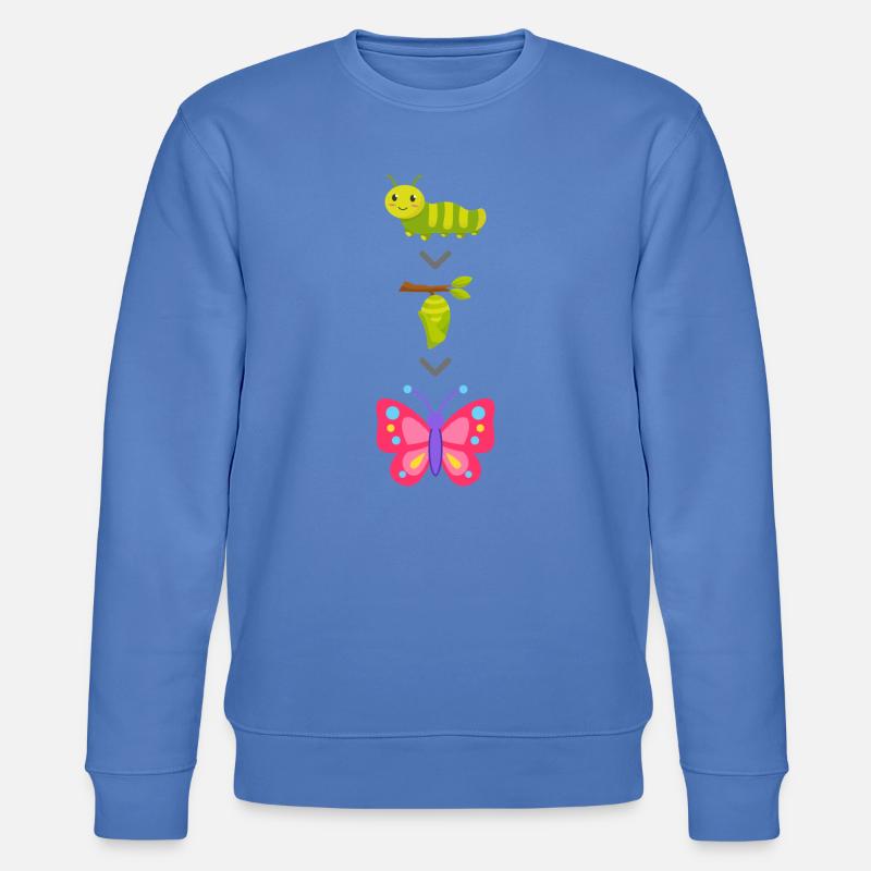 Transformation de chenille en papillon - Sweat bio CHANGER Stanley/Stella Unisexe - bleu