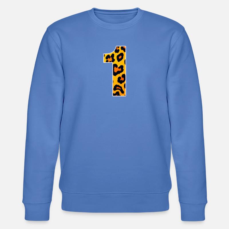 Leopardendruck Gelb-Orange - Stanley/Stella Unisex Bio-Sweatshirt CHANGER  - Blau