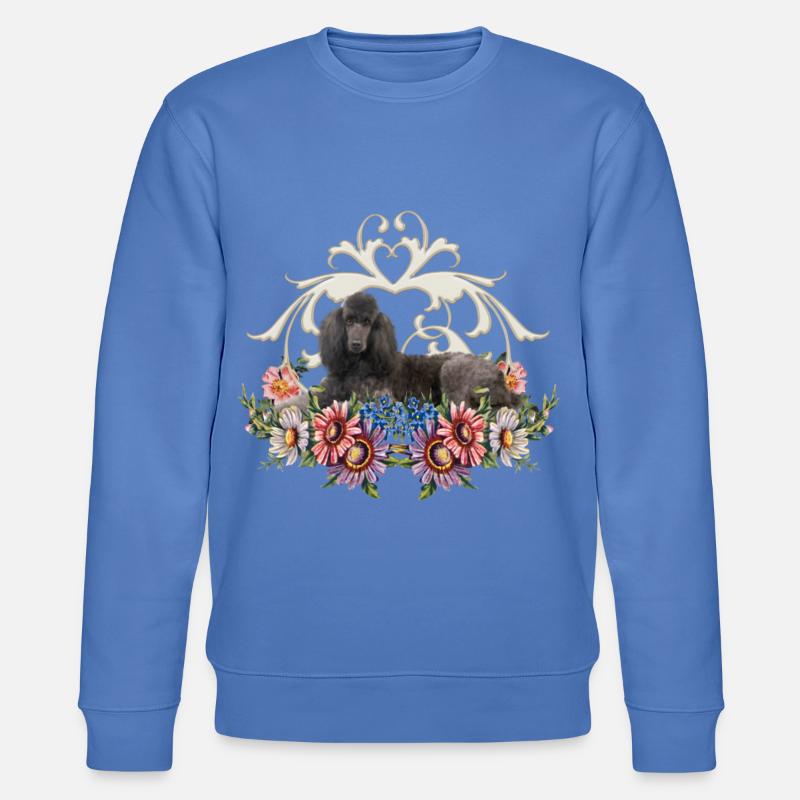 Caniche mignon avec des fleurs - Sweat bio CHANGER Stanley/Stella Unisexe - bleu