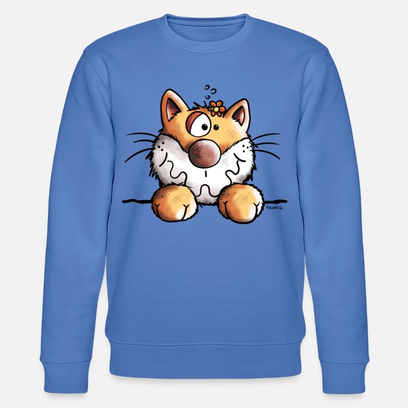 Neugieriges Kätzchen - Stanley/Stella Unisex Bio-Sweatshirt CHANGER  - Blau