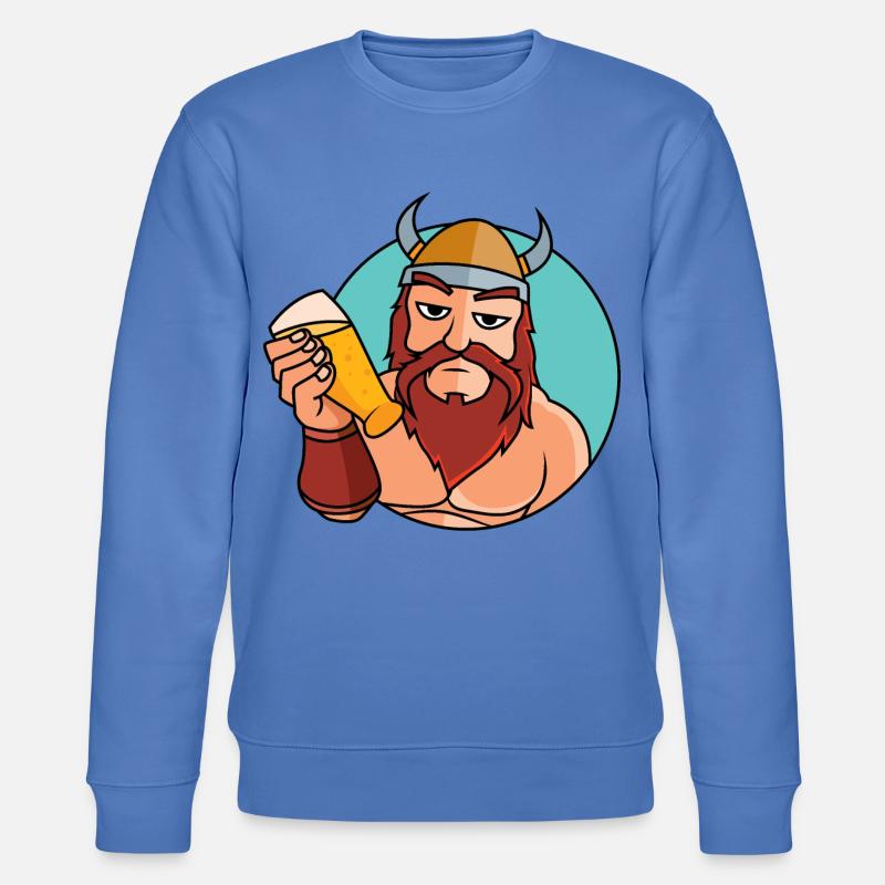 Wikinger mit Bierglas - Stanley/Stella Unisex Bio-Sweatshirt CHANGER  - Blau