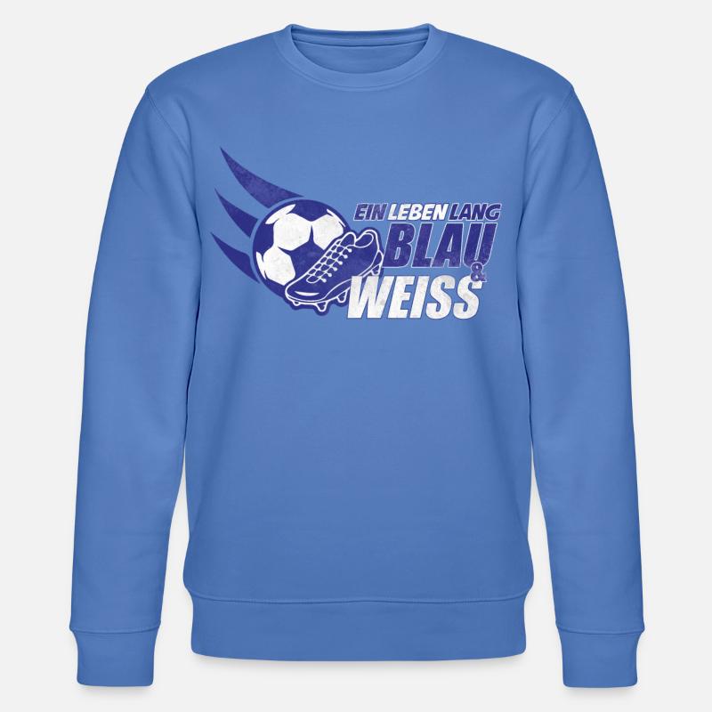 Blau & Weiss ein Leben Lang Geschenkidee - Stanley/Stella Unisex Bio-Sweatshirt CHANGER  - Blau