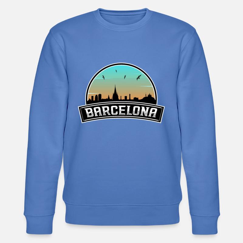 Barcelona Spanien Skyline Spanisches Souvenir - Stanley/Stella Unisex Bio-Sweatshirt CHANGER  - Blau