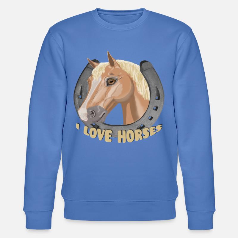 Ich liebe Pferde Pferd Pferd - Stanley/Stella Unisex Bio-Sweatshirt CHANGER  - Blau