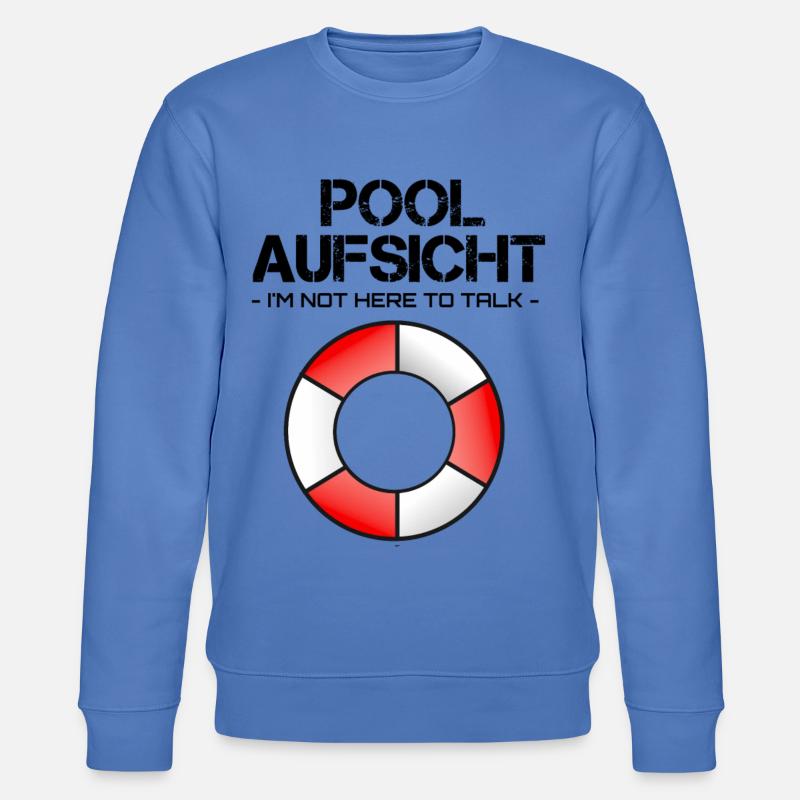 Pool Aufsicht mit Rettungsring - Stanley/Stella Unisex Bio-Sweatshirt CHANGER  - Blau