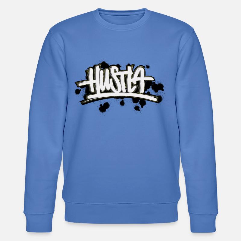 Hustla Graffiti Schriftzug  - Stanley/Stella Unisex Bio-Sweatshirt CHANGER  - Blau