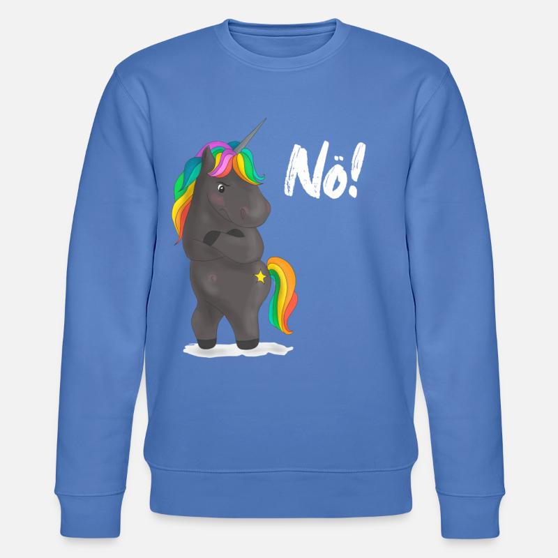 Verärgerter Regenbogen-Pony mit Witz - Stanley/Stella Unisex Bio-Sweatshirt CHANGER  - Blau