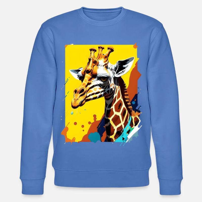 Giraffe Farbexplosion Neon - Stanley/Stella Unisex Bio-Sweatshirt CHANGER  - Blau