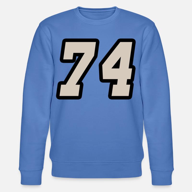 Nummer vierundsiebzig 74 - Stanley/Stella Unisex Bio-Sweatshirt CHANGER  - Blau