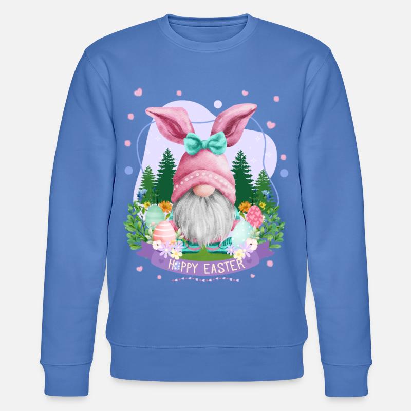 Hoppy Gnome Easter - Easter Gift Idea - Stanley/Stella Unisex Bio-Sweatshirt CHANGER  - Blau