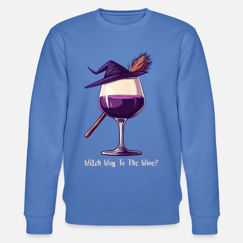 Halloween Hexe Wein Weinglas Weintrinker Geschenk - Stanley/Stella Unisex Bio-Sweatshirt CHANGER  - Blau