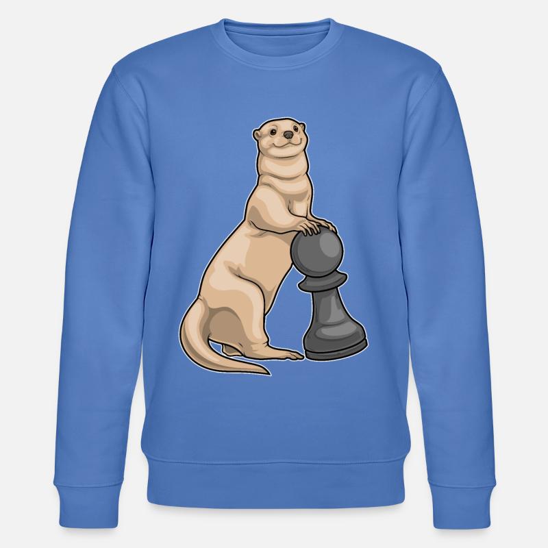 Otter Schachfigur Bauer Schach - Stanley/Stella Unisex Bio-Sweatshirt CHANGER - Blau
