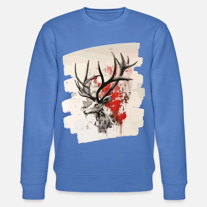 Hirsch mit Geweih - Stanley/Stella Unisex Bio-Sweatshirt CHANGER  - Blau