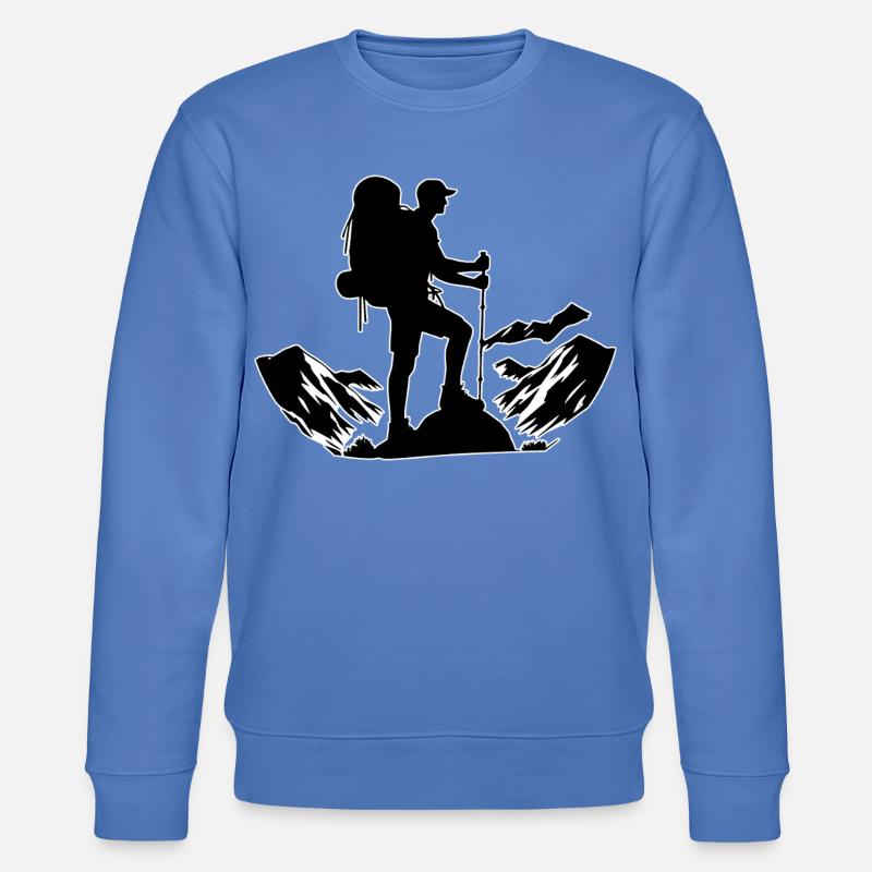 Wanderer Umriss - Stanley/Stella Unisex Bio-Sweatshirt CHANGER - Blau