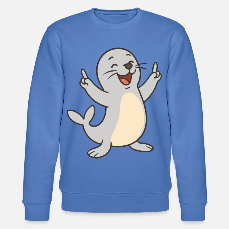 Fröhliche Robbe - Stanley/Stella Unisex Bio-Sweatshirt CHANGER  - Blau