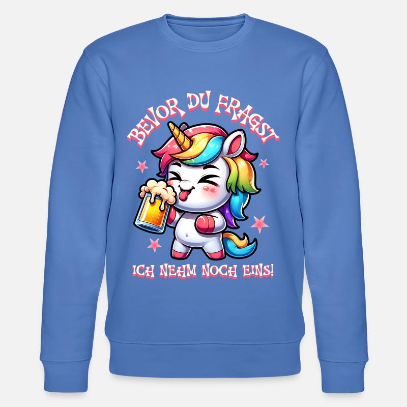 Buntes Einhorn Bier Feier - Stanley/Stella Unisex Bio-Sweatshirt CHANGER  - Blau