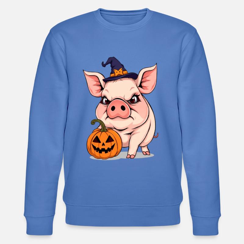 Cochon d'Halloween rapide avec citrouille - Sweat bio CHANGER Stanley/Stella Unisexe - bleu