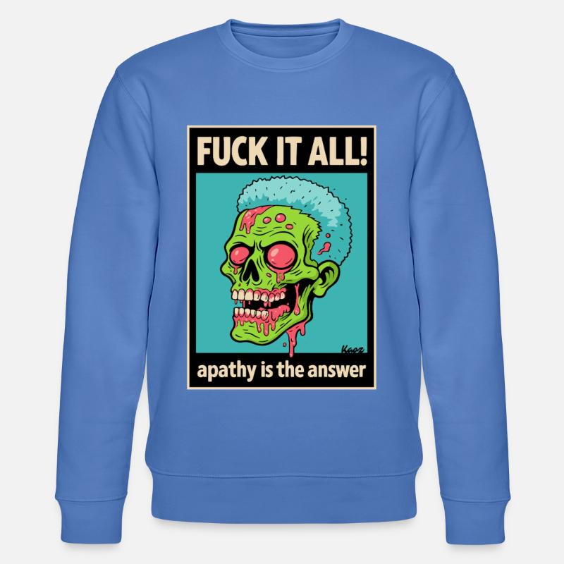 Zombie Totenschädel mit mutigem Statement - Stanley/Stella Unisex Bio-Sweatshirt CHANGER  - Blau