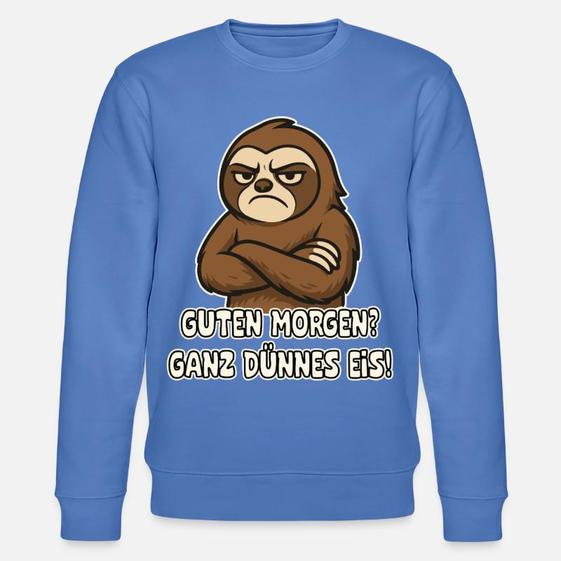 Grumpy sloth with saying - Stanley/Stella CHANGER Unisex Organic Sweatshirt - bright blue