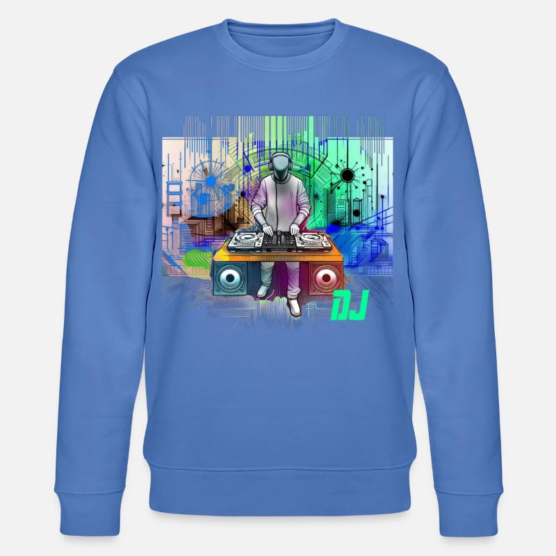 Dynamischer DJ mit bunten Techno-Designs - Stanley/Stella Unisex Bio-Sweatshirt CHANGER  - Blau