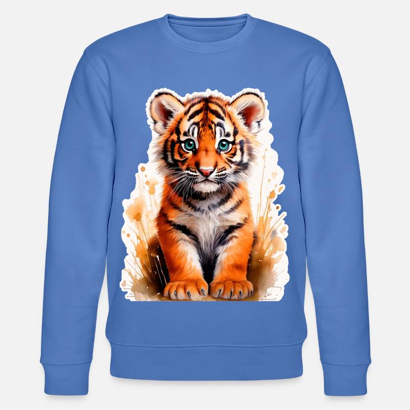 Kleiner Tiger - Stanley/Stella Unisex Bio-Sweatshirt CHANGER  - Blau