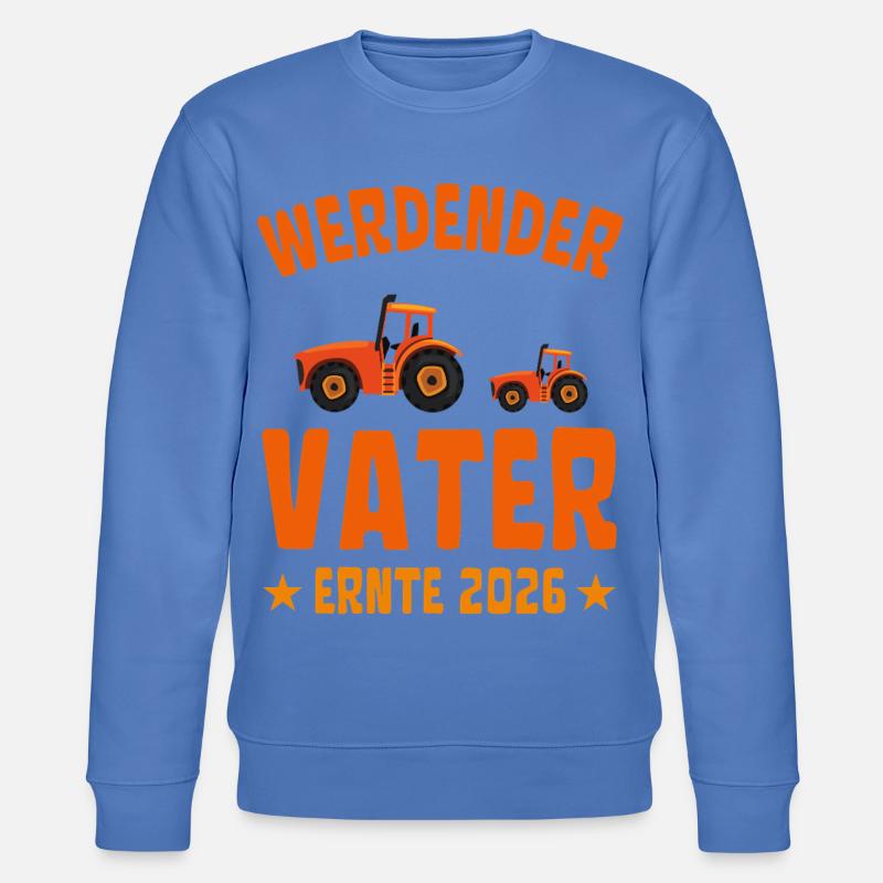 Werdender VATER Ernte 2026 Traktor - Stanley/Stella Unisex Bio-Sweatshirt CHANGER - Blau