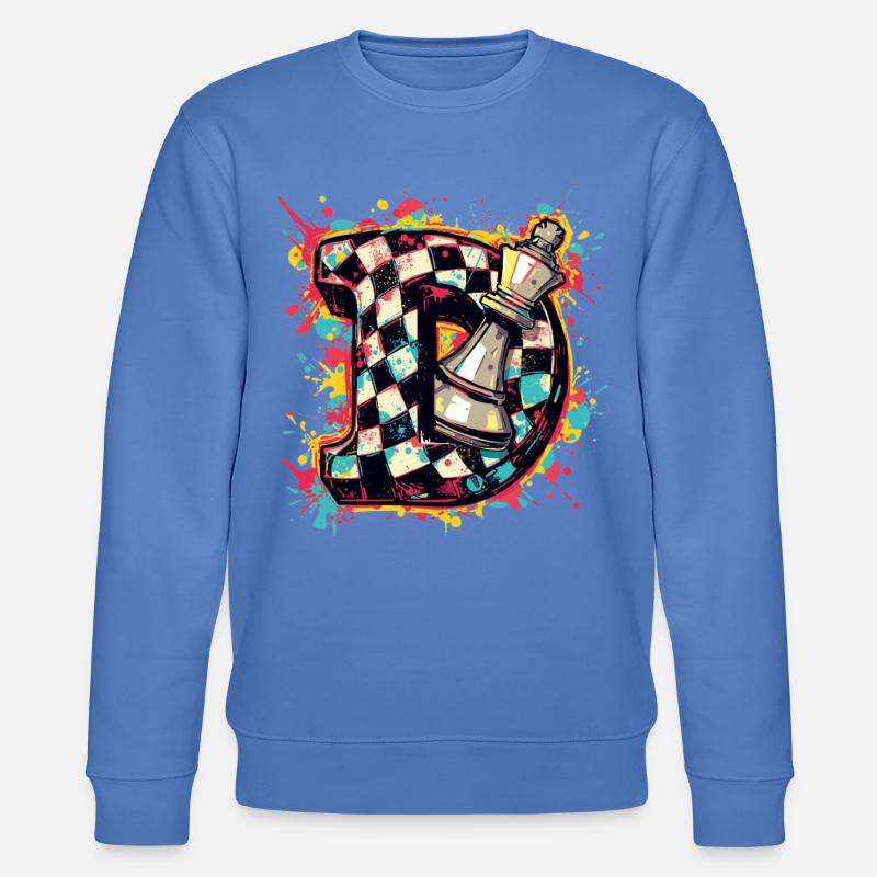 Dame Graffiti Farbexplosion Schachspieler - Stanley/Stella Unisex Bio-Sweatshirt CHANGER  - Blau