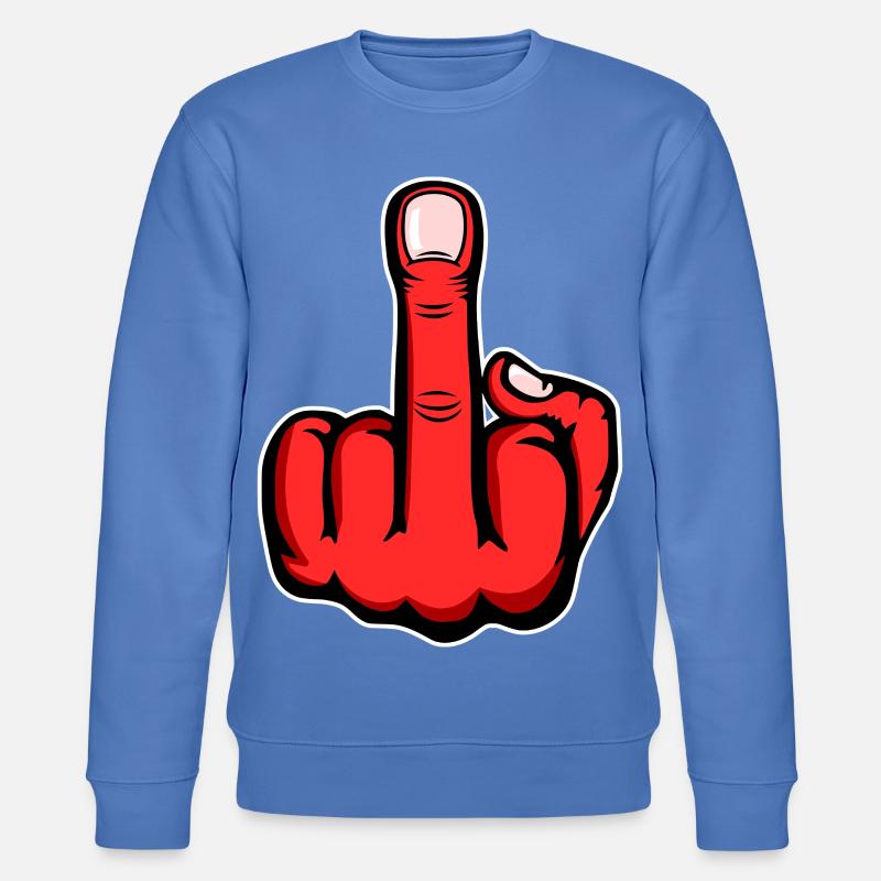 Mittelfinger Stinkefinger Design Rot - Stanley/Stella Unisex Bio-Sweatshirt CHANGER - Blau