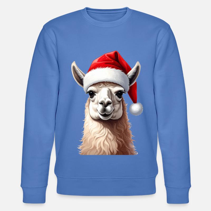 Lama oder Alpaka zu Weihnachten - Stanley/Stella Unisex Bio-Sweatshirt CHANGER  - Blau