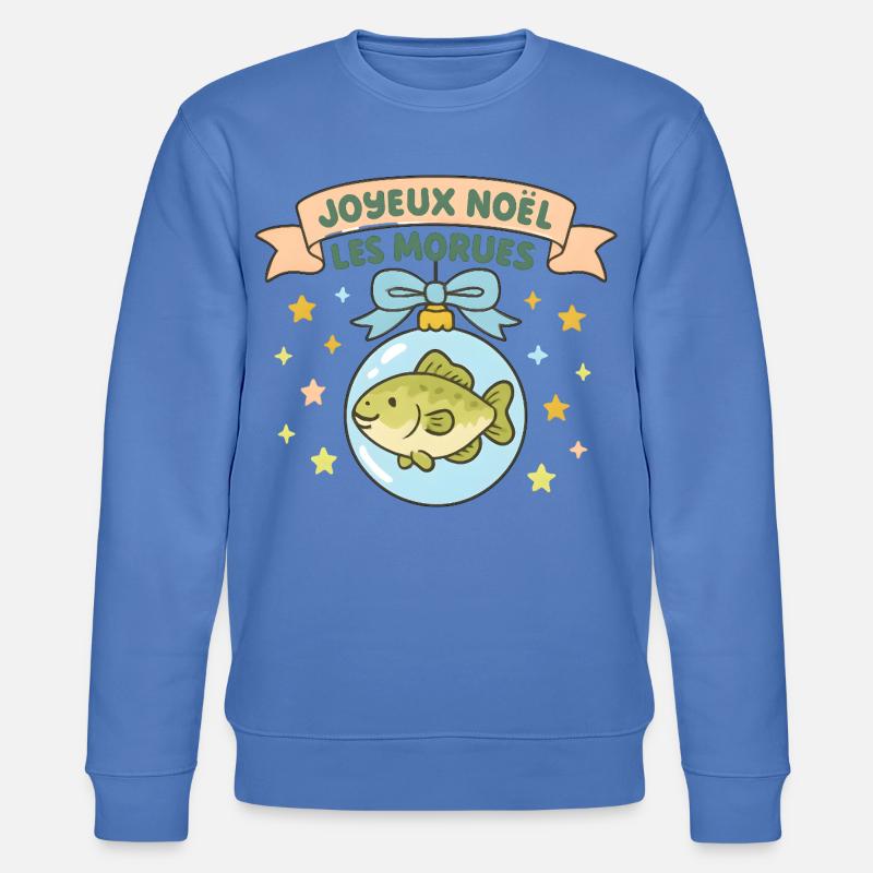 Noël Morues dans Boule Poisson - Sweat bio CHANGER Stanley/Stella Unisexe - bleu