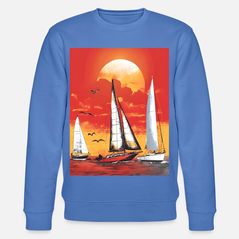 Coucher de soleil avec voilier - Sweat bio CHANGER Stanley/Stella Unisexe - bleu
