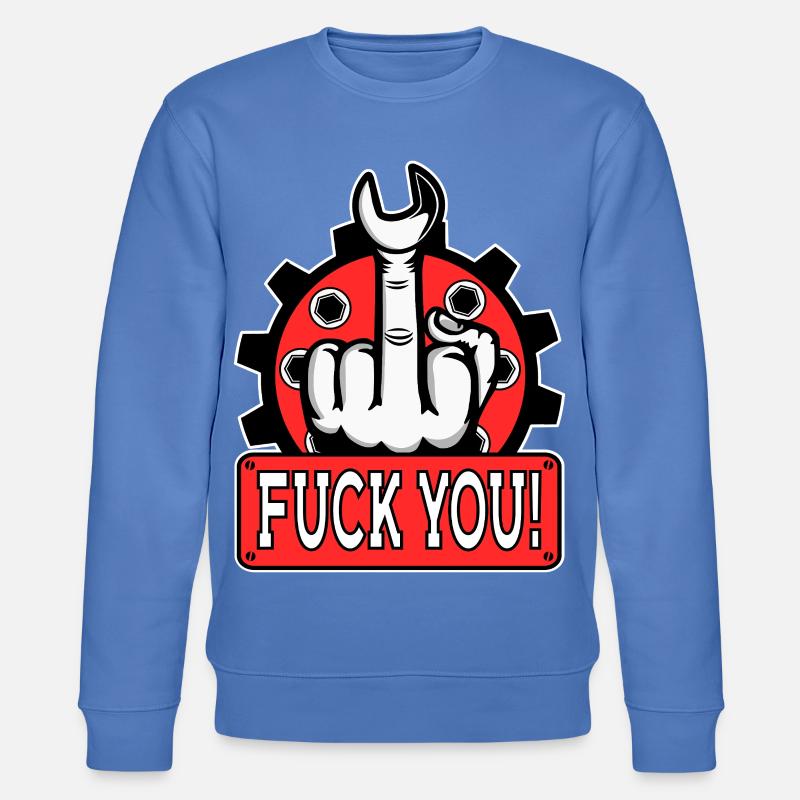 Provocative middle finger statement - Stanley/Stella CHANGER Unisex Organic Sweatshirt - bright blue