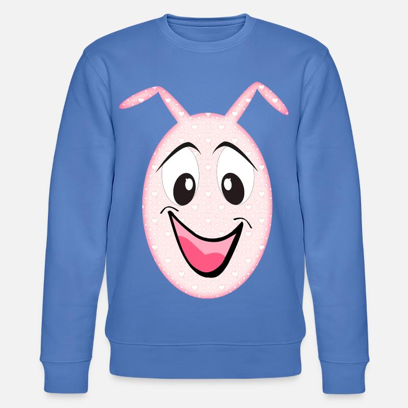 kleines süßes Monster Bunny Gesicht Herzchen - Stanley/Stella Unisex Bio-Sweatshirt CHANGER  - Blau