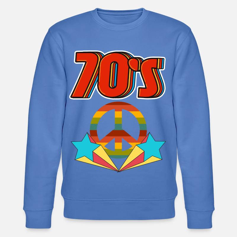 Retro 70er Frieden Regenbogen - Stanley/Stella Unisex Bio-Sweatshirt CHANGER - Blau
