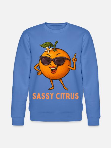 Sassy Citrus with sunglasses - Stanley/Stella CHANGER Unisex Organic Sweatshirt - bright blue