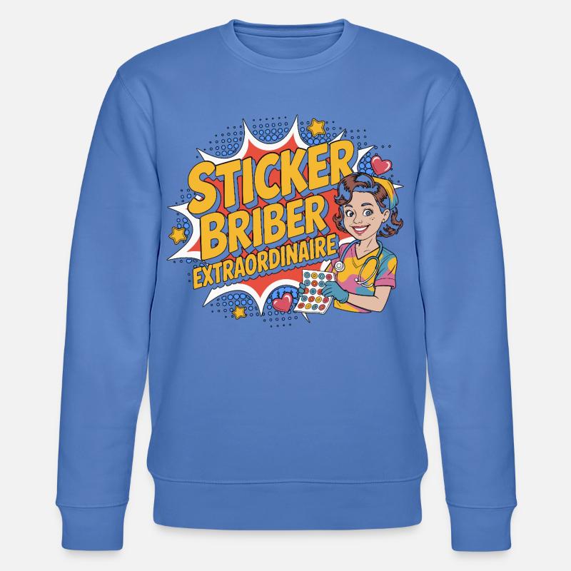 Pediatric Nurse Sticker Briber Pediatric Nursing - Stanley/Stella Unisex Bio-Sweatshirt CHANGER  - Blau