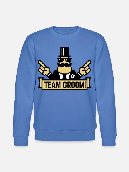 Team Groom (Pointing Stag Night Bachelor Party 3C) - Stanley/Stella CHANGER Unisex Organic Sweatshirt - bright blue