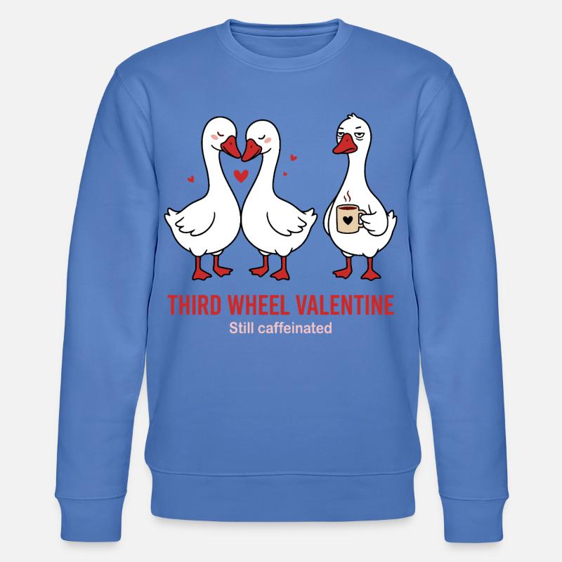 Third Wheel Valentine - Single Kaffee Design - Stanley/Stella Unisex Bio-Sweatshirt CHANGER  - Blau