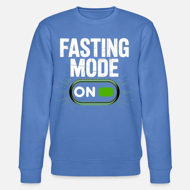 Fasting Mode ON Switch Design - Stanley/Stella CHANGER Unisex Organic Sweatshirt - bright blue