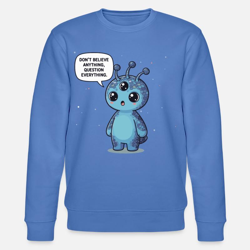 Niedlicher Alien: Statement - Alles hinterfragen - Stanley/Stella Unisex Bio-Sweatshirt CHANGER  - Blau