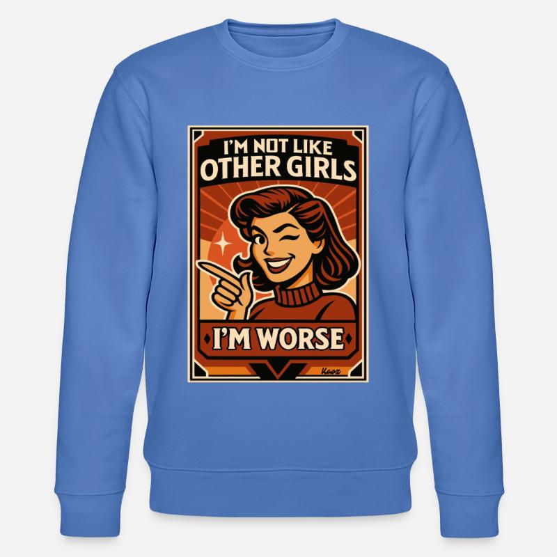 Anders Als Andere Mädchen – Schlimmer - Stanley/Stella Unisex Bio-Sweatshirt CHANGER  - Blau