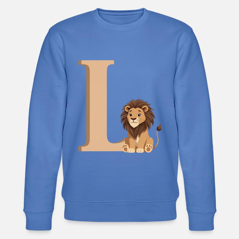L-Löwe Buchstabe L mit Löwe - Stanley/Stella Unisex Bio-Sweatshirt CHANGER  - Blau
