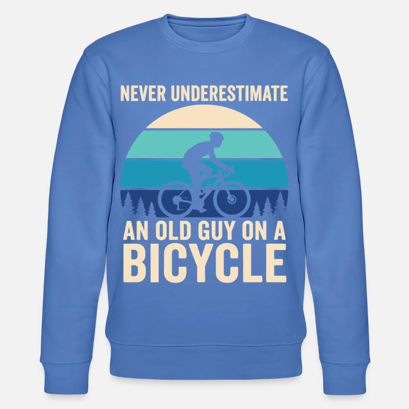 Never Underestimate Old Guy Bicycle - Stanley/Stella Unisex Bio-Sweatshirt CHANGER  - Blau